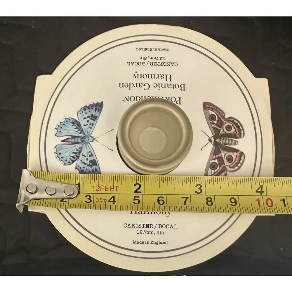 Portmeirion Botanic Garden Harmony 5” Canister Butterfly Made In England